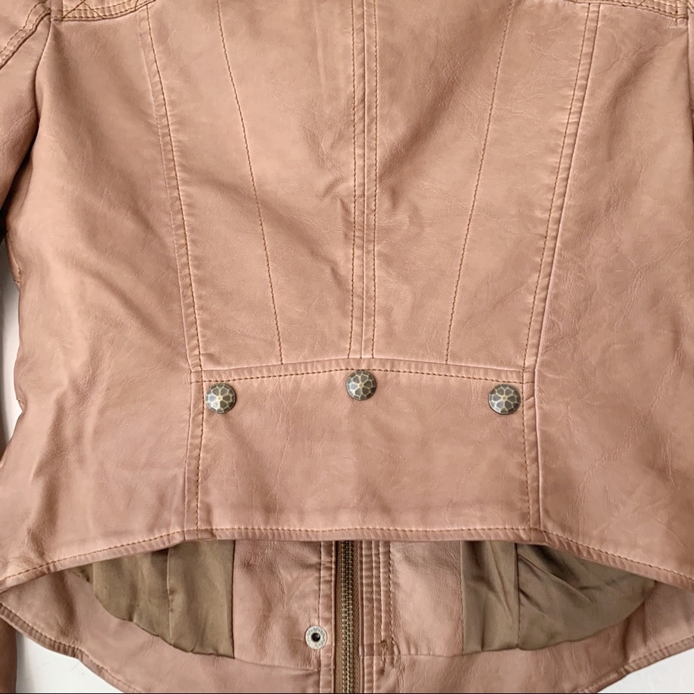 Anthropologie Hei Hei Vegan Leather Bomber Moto Jacket XXSmall - Picture 10 of 16